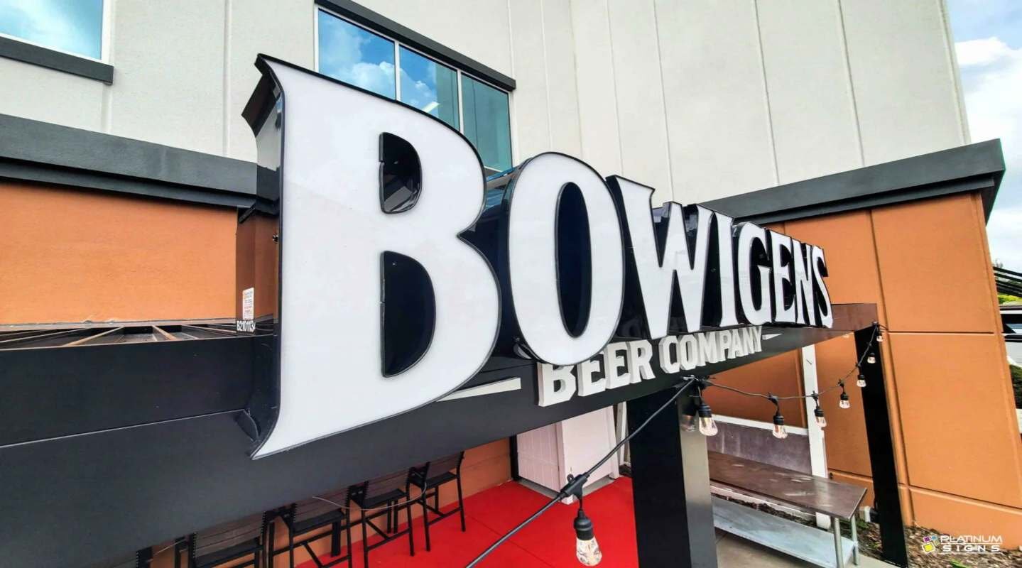 Custom business building sign display