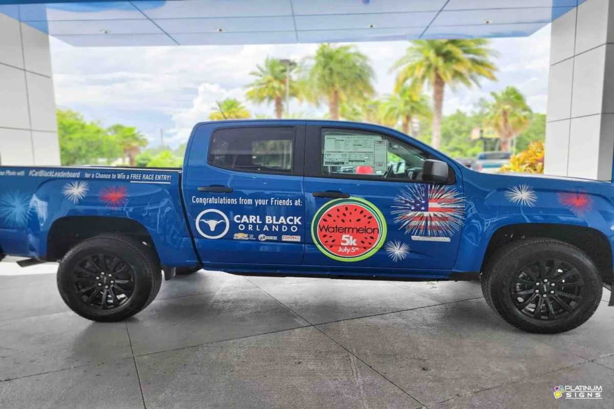 Branded commercial vehicle wrap design